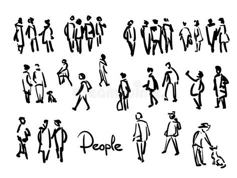 Photo about Casual People Sketch. Outline hand drawing illustration. Illustration of occupation, outline, happy - 67295201 Drawing Outlines People, Drawing Outlines, Sketch Outline, Architecture People, Sketches Of People, Figure Sketching, Tattoo Outline, Black And White Drawing, Urban Sketching