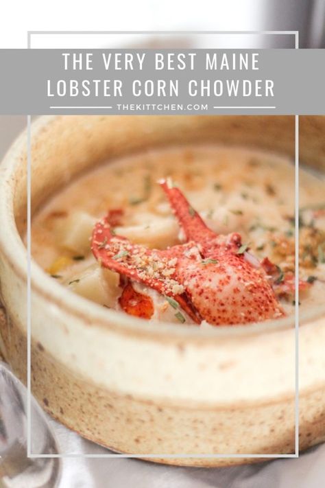 Lobster Corn Chowder Recipe, Lobster Corn Chowder, Lobster Chowder, Lobster Soup, Winter Soup Recipes, Chowder Recipes Seafood, Fish Chowder, Winter Soup Recipe, Bisque Recipe