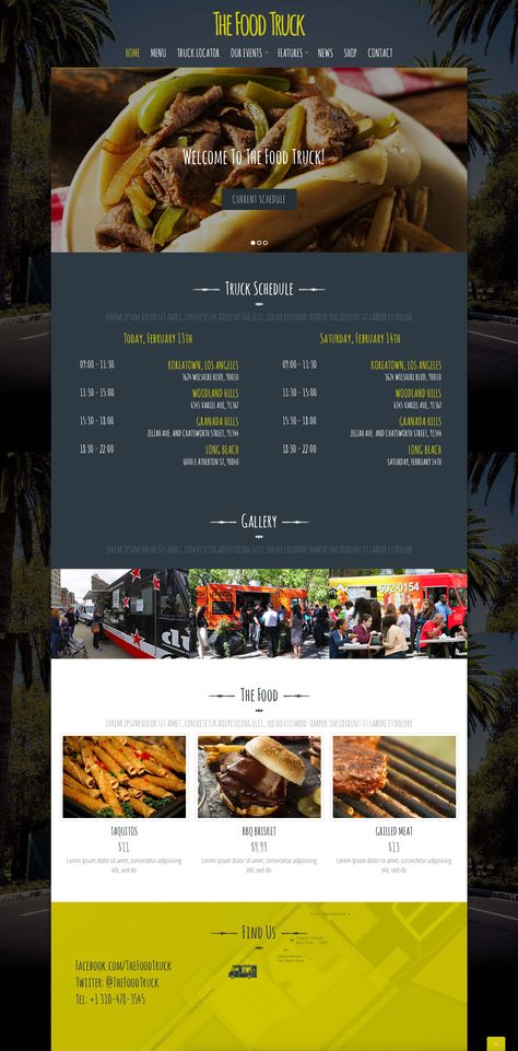 The Food Truck - WordPress Theme Food Truck Ideas Design, Truck Website, Food Gifts For Men, Food Truck Ideas, Food Truck Interior, Christmas Diy Food, Creative Restaurant, Diy Food Gifts, Monster Trucks Birthday Party