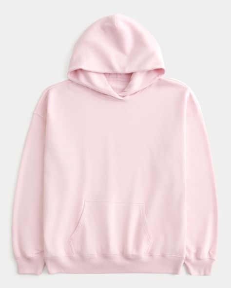 Women's Hollister Feel Good Fleece Oversized Hoodie | Women's Tops | HollisterCo.com Pink Nike Hoodie Outfit, Unrealistic Wishlist, Hollister Clothes, Light Pink Hoodie, Apology Gifts, Pilates Clothes, Holiday Wishlist, Clothing Wishlist, Preppy Christmas