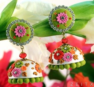 Indian Traditional Earrings, Earrings Indian Traditional, Earrings Jhumka, Terracotta Jewellery Designs, Silk Thread Earrings, Indian Jewelry Earrings, Indian Bridal Jewelry Sets, Silk Jewelry, Quilling Jewelry