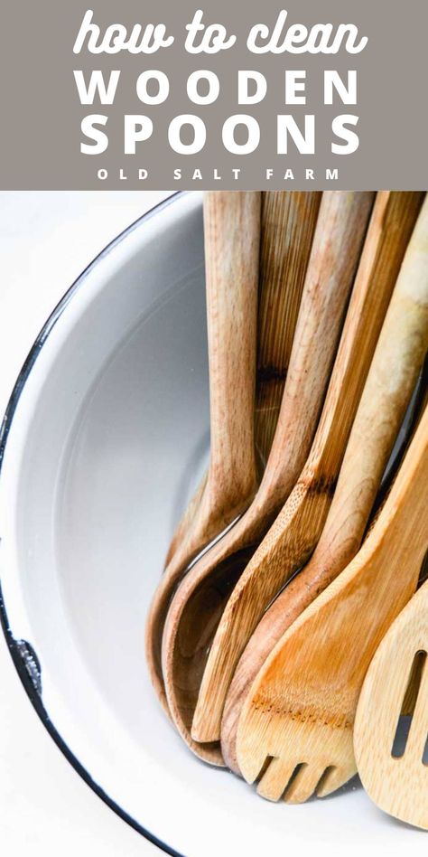 Clean Wooden Spoons, Craft Hacks, Wooden Ladle, Smelling Good, Cleaning Printable, Wood Utensils, Wooden Kitchen Utensils, Cleaning Techniques, Clean Cooking