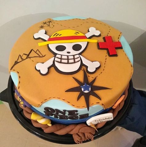 One Piece Birthday Cake Ideas, Gateau One Piece, One Piece Torte, One Piece Cake Ideas, One Piece Theme Cake, One Piece Cake Design, One Piece Birthday Cake, One Piece Pastel, Cake One Piece