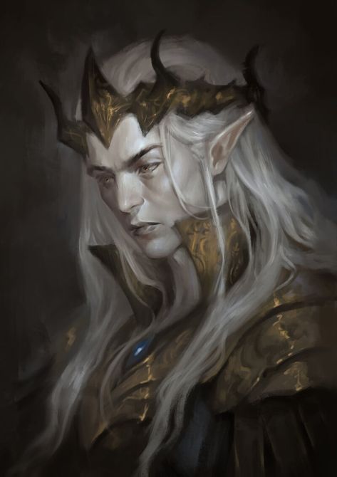 ArtStation - Elf Mtg Artwork, Dnd Elves, Male Elf, Elf King, Elf Art, High Elf, Fantasy Portraits, King Art, Fantasy Races