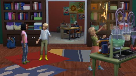 Mod The Sims - Escola primária de casa Sims 4 Studio, Sims 4 Game Mods, Drawing Table, Do Homework, School Trip, Sims 4 Game, Molding Clay, Home School, Sims Mods