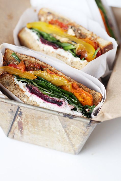 Happy National Sandwich Day my loves!!!! In honor of this holiday today, Tori from Fraiche Nutrition and I have created a nutrition-packed sandwich full of fall colors and flavors … we call it the “Rainbow Roasted Veggie… Roast Veggie Sandwich, Fall Veggie Sandwich, Roasted Vegetables Sandwich, Roast Vegetable Sandwich, Vegetarian Hoagie Sandwich, Veggie Sandwich Aesthetic, National Sandwich Day, Sandwich Day, Jillian Harris