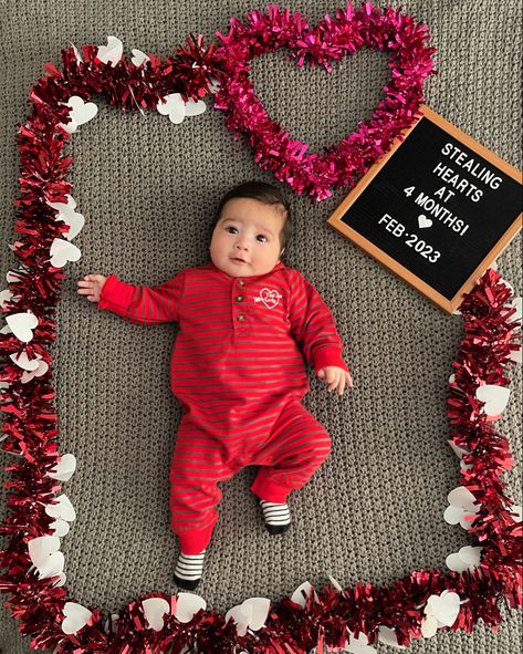 Baby milstone photo January Baby Milestone Ideas, February Baby Pictures Ideas, 2 Month Valentines Pictures, February Milestone Baby Boy Picture, Baby February Photo Ideas, Valentine’s Day Monthly Baby Photo, Valentine Milestone Pictures, Valentines Monthly Baby Picture, Valentines Milestone Picture