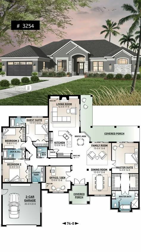 Jenner House, Small House Layout, My House Plans, Bloxburg Houses, House Plans One Story, Diy House Plans, 4 Bedroom House Plans, House Construction Plan, House Layout Plans