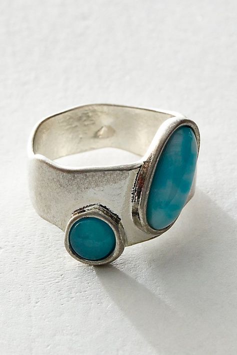 Chunky Band Wedding Ring, Chunky Turquoise Ring, Chunky Gem Rings, Tarnish Free Rings, Modern Turquoise Jewelry, Funky Silver Rings, Chunky Gemstone Rings, Rings Rocks, Funky Jewelry Rings