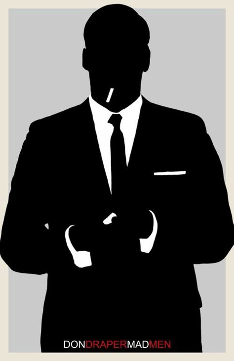 Mad Men 1960's Silhouette, Don Draper, Man, Suite, Personalized, Custom, Custom… Tattoos In The Workplace, Mad Men Art, Mad Men Don, Madmen Style, Roger Sterling, Mad Men Poster, John Hamm, Mad Men Party, Mad Men Style