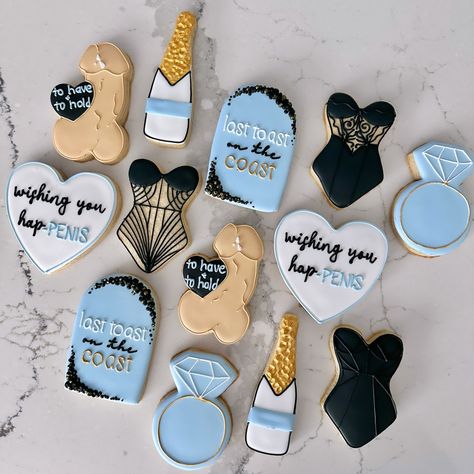 🥂🌊Last Toast on the Coast🖤✨ • • • #lasttoastonthecoast #bridalshower #wishingyouhappenis #bridalshowercookies #bridalshowerideas #lingeriecookies #bridalshowerinspiration #tampacookies #tampaglutenfree #glutenfreebaking #glutenfreesugarcookies #sugarcookies #sugarcookiesofinstagram #sugarcookieart Lingerie Cookies, Last Toast On The Coast, Toast On The Coast, Gluten Free Sugar Cookies, Bridal Shower Cookies, Bridal Shower Inspiration, Gluten Free Bakery, Cookie Art, Gluten Free Baking