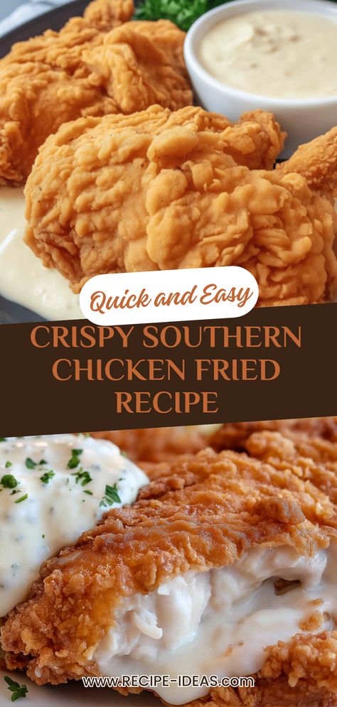 Try this Chicken Fried Chicken for a delicious twist on Southern comfort food. With crispy, golden chicken breasts perfectly coated and topped with creamy gravy, this dish is sure to impress family and friends. Whether it's a cozy dinner or a special occasion, this Chicken Fried Chicken recipe brings that authentic Southern flavor to your table. Serve with mashed potatoes or greens for a filling meal that everyone will love. This easy BBQ recipe is perfect for gatherings and delicious leftovers for lunch! Baked Fried Chicken Recipe, Fried Chicken Crispy, Blended Coffee Recipes, Popeyes Fried Chicken, Best Fried Chicken Recipe, Fried Chicken Breast Recipe, Chicken Fried Chicken, Easy Fried Chicken, Fried Chicken Dinner