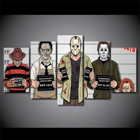 Box Artwork, Michael Meyers, Horror Room, Movie Killers, Movie Villains, Horror Decor, Horror Posters, Freddy Krueger, Canvas Art Wall Decor