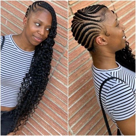 Latest Hair Braids, Lemonade Braids Hairstyles, Black Hair Updo Hairstyles, Lemonade Braids, Hair Romance, Black Ponytail Hairstyles, Feed In Braids Hairstyles, Goddess Braids Hairstyles, Braided Bun Hairstyles