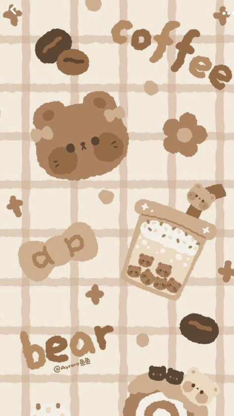 Boba Bear Wallpaper, Boba Wallpapers Aesthetic, Bubble Tea Background, Boba Tea Aesthetic Wallpaper, Boba Background, Boba Tea Wallpaper, Bubble Tea Wallpaper, Boba Wallpaper, Tea Wallpaper