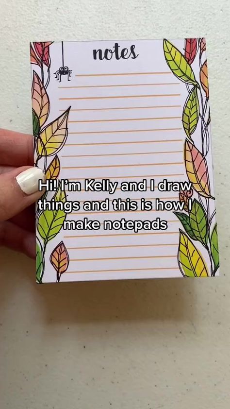 How to make notepads. I use regular printer paper, chipboard from the craft store, PVA glue, and metal binder or bulldog clips. And I just use a regular inkjet printer, and photoshop to set up the template, but I'm sure you could even set something up like this in word. 😊 #notepads #howto #tutorial | Kelly Latham Art | Kelly Latham Art · Original audio How To Make Notebooks, Diy Note Pad, Cricut Apps, Notepad Diy, Paper Petals, Small Notepad, Pva Glue, Collage Journal, Mobile Office