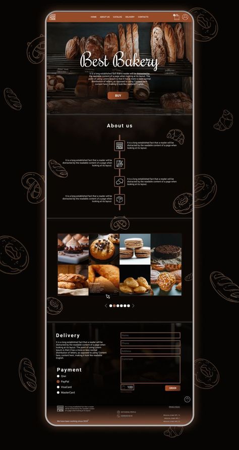 Landing page for a Bakery Bakery Website, Creative Website Design, Fun Website Design, Bakery Bread, Artisan Bread, Website Inspiration, Website Design Inspiration, Landing Page Design, Interactive Design