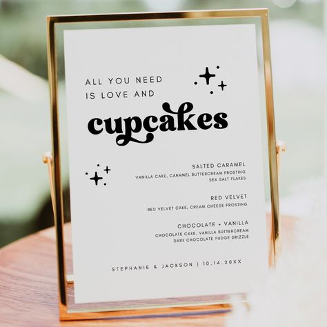 It's been a minute, friends. Here are some fun retro style wedding pieces in the shop! #retrowedding #weddingideas #weddingdecor #weddingsigns #savethedate #juniperplumpaperie Cupcake Flavor Signs, Honeymoon Fund Sign, Cupcake Signs, Cupcake Wedding, Dark Chocolate Fudge, Honeymoon Fund, Menu Sign, Photo Thank You Cards, Screen Printer