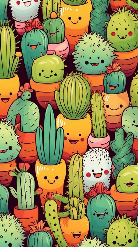 Aesthetic Cactus Wallpaper, Cactus Phone Wallpaper, Aesthetic Cactus, Wallpaper Iphone Pretty, Adorable Aesthetic, Cactus Wallpaper, Best Wallpaper Hd, Floral Wallpaper Iphone, Phone Background Patterns