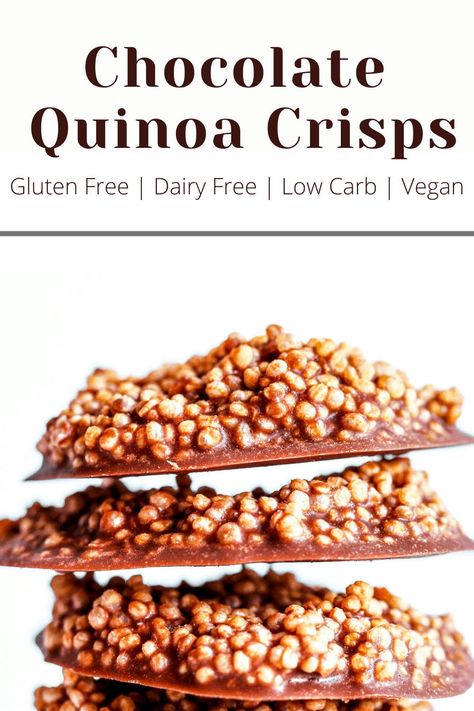 If you like chocolate crunch bars, these healthy Chocolate Quinoa Crisps will be your new best friend! They’re vegan, no bake, and SO FUN to eat! #thetoastedpinenut #chocolatequinoacrisps Chocolate Quinoa Crisps, Quinoa Crisps, Chocolate Crunch Bars, Healthy Salty Snacks, Vegan No Bake, Chocolate Quinoa, Dairy Free Low Carb, Crunch Bars, Crunchy Chocolate