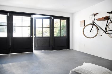 Photo 29 of 33 in Atwater Village: The Modern Farmhouse by Allprace - Dwell Garage Door Conversion, Custom French Doors, Carriage House Doors, Garage Transformation, Carriage Doors, Garage Studio, Garage Remodel, Garage Conversion, Emily Henderson