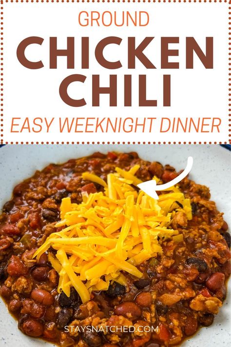 Quick Chicken Chili Recipe, Easy Chicken Chili Recipe Stovetop, Chili Recipe Low Calorie, Chili Recipe Ground Chicken, Chicken Red Chili Recipes, Low Fat Chili Recipe Healthy, Crockpot Ground Chicken Chili, Chili Made With Chicken, Ground Chicken Chili Recipe Easy