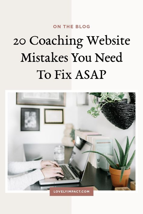 It is easy to make the same common coaching website mistakes most coaches make, simply because you don’t know any better. Inside this blog post, you’ll what to fix 👉 20 Coaching Website Mistakes You Need To Fix ASAP✋🏼 #coaching #lifecoach #businesstips life coaching tools, life coach, life coaching, #websitedesign #websiteinspiration life coaching business, coach website, coach website design, coach website inspiration Coaching Website Design Inspiration, Life Coach Websites, Life Coaching Website, Business Coach Website, Coach Website Design, Business Storytelling, Coaching Website, Life Coach Business, Life Coaching Business