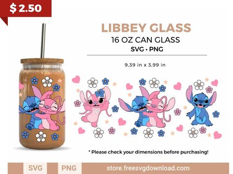 Libbey Glass Svg Free, 16oz Glass Cup Designs, Cup Wrap Svg Free, Vinyl On Cups, Cricut Starbucks Cup, Angel Lilo And Stitch, Angel Svg, Beer Glass Cups, Libbey Glass Svg