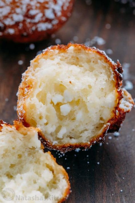 Donut Holes (Russian Ponchiki) - Natasha's Kitchen Homemade Farmers Cheese, Farmers Cheese Recipes, Country Desserts, Farmer Cheese, European Cakes, Donut Hole Recipe, Lithuanian Recipes, Easy Donut Recipe, Easy Donuts