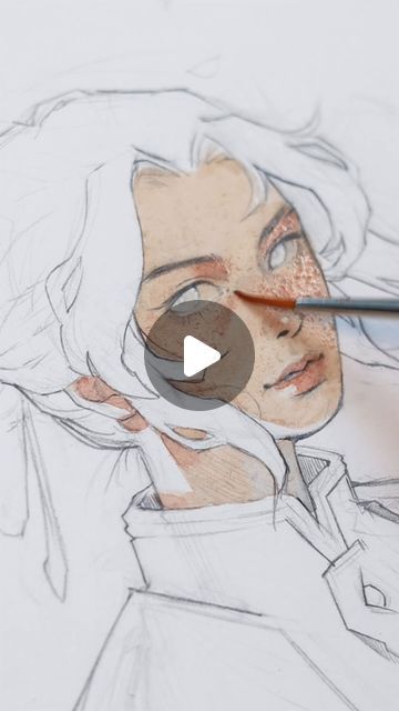 Watercolor Art Skin Tone, How To Paint Skin Watercolor, Skin Painting Tutorial Digital Art, Watercolour Portrait Faces, Kelogsloops Art, Watercolor Woman Face, Watercolor Skin Tones, Skin Watercolor, Painting Skin