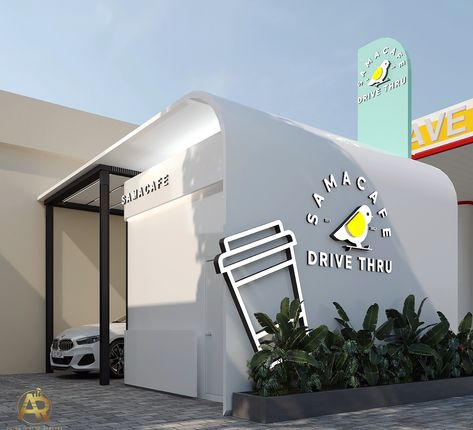 Drive Thru Coffee, Gerobak Dorong, Cafe Exterior, Mini Cafe, Bubble Tea Shop, Small Cafe Design, Cafe Shop Design, Coffee Shop Aesthetic, Small Cafe