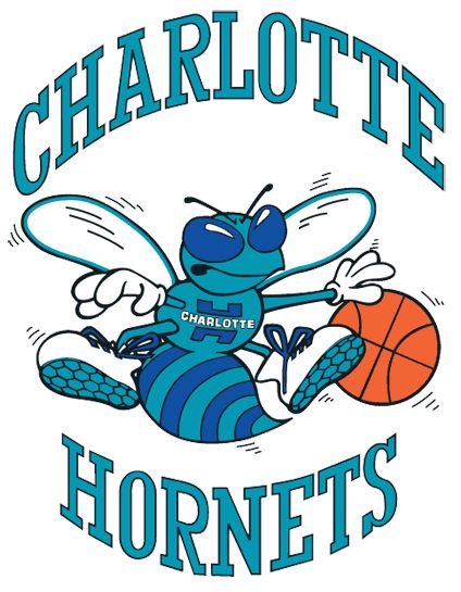 Charlotte Hornets Primary Logo (1990) - A Hornet dribbing a basketball surrounded by script name Charlotte Hornets Logo, Hornets Basketball, Logo Basketball, Sport Logo Design, Sports Team Logos, Basketball Wallpaper, Nba Logo, Sports Logos, Charlotte Hornets