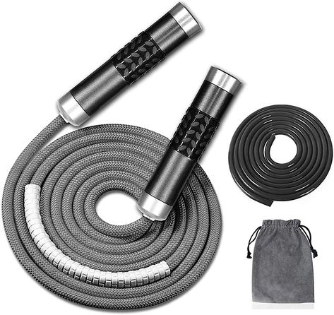 Aluminum + Silicone Grips Handle The whole jumping rope weighs about 1LB. The built-in lock can move freely and adjust quickly according to your height. Suitable for men, women, older and youth in indoor or outdoor rope jumping. As long as you jump up, it consumes energy! Home Gym Must Haves, Free Balling, Weighted Jump Rope, Double Unders, Mma Boxing, Skipping Rope, How To Make Rope, Workout Games, Jump Rope