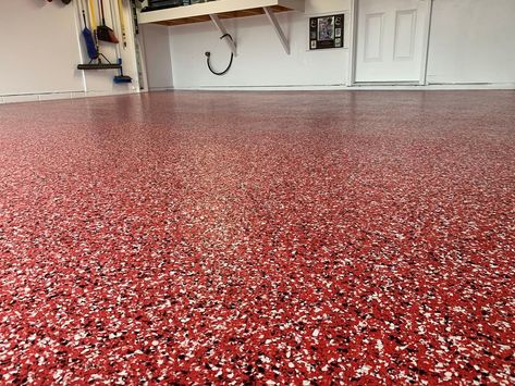 Full Flake Epoxy Garage Flooring in Saint Paul, MN. Any color combinations are available with us. We don’t limit the customers to 10-12 of the most popular options but offer an almost limitless amount of options. Epoxy Garage Floor Colors, Garage Floor Colors, Epoxy Garage Floor Ideas, Garage Epoxy Floor, Garage Floor Ideas, Epoxy Garage Floor, Mexican Restaurant Design, Mexican Restaurant Decor, Bike Garage