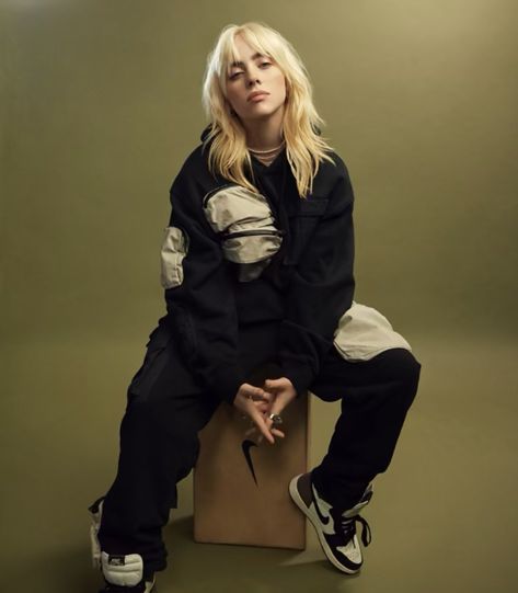 billie eilish source on Twitter: "billie photographed for nike’s “Talking Trash: A Conversation about Climate Change”… " Billie Eilish Outfits, Mia 3, Billie Eilish, Pretty Woman, Pretty People, My Girl, A Woman, Bomber Jacket, Fashion Inspo