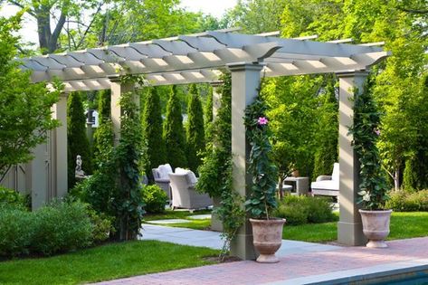 Arbor Walkway, Covered Pathway, Custom Pergola, Curved Pergola, English Cottage Interiors, Estate Gates, Autumn Clematis, Walkway Design, Garden Water Fountains