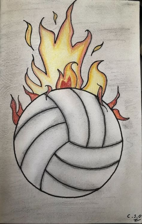 Volleyball Drawing, Cool Pencil Drawings, Meaningful Drawings, Easy Canvas Art, Easy Doodle Art, Easy Doodles Drawings, Easy Drawings Sketches, Graffiti Drawing, Cute Doodles Drawings