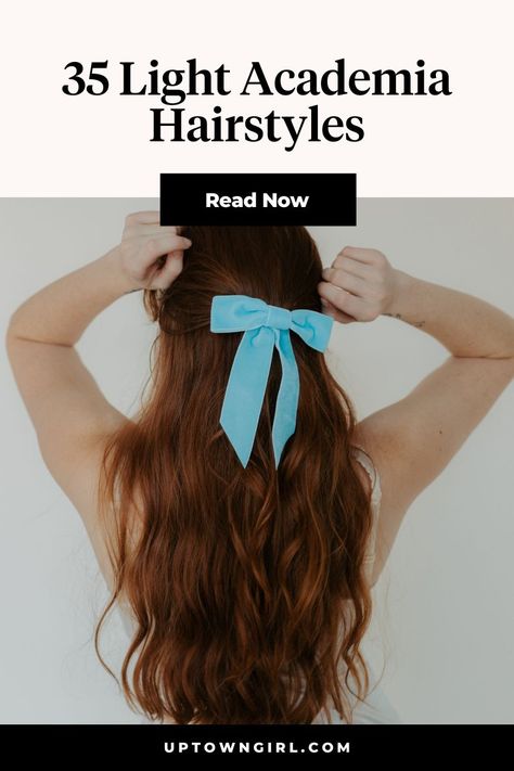 The Light Academia aesthetic is soft, feminine, and effortlessly chic. Here are 35 amazing Light Academia hairstyles you're sure to love. Light Academia Hairstyle, Dark Academia Hairstyle, Light Academia Hair, Academia Hairstyles, Dyed Pixie Cut, Elegant Updos For Long Hair, Dark Academia Hair, Cottagecore Hairstyles, Personality Change