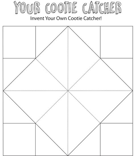 Cootie Catcher Template, Fortune Teller Game, Puzzle Purse, Lap Book Templates, Finger Games, Entrepreneur Kids, Cootie Catcher, Lap Book, Draw Step By Step