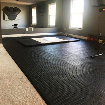 Home Gym Carpet, Workout Room Flooring, Small Home Gyms, Plastic Tiles, Home Gym Basement, Dream Gym, Home Gym Flooring, Home Gym Garage, Workout Room Home