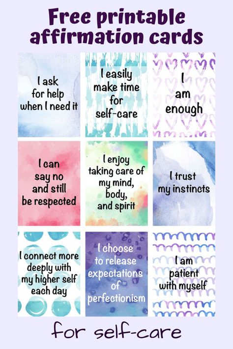 Free printable affirmation cards for moms. Lovely watercolor affirmation cards for moms - no sign up required! As an Amazon affiliate, I earn on qualifying purchases Free Printable Affirmation Cards, Positive Adjectives, Free Vision Board, Free Poster Printables, Vision Board Printables, Health Affirmations, Positive Affirmation Cards, Affirmations For Kids, Art Therapy Activities