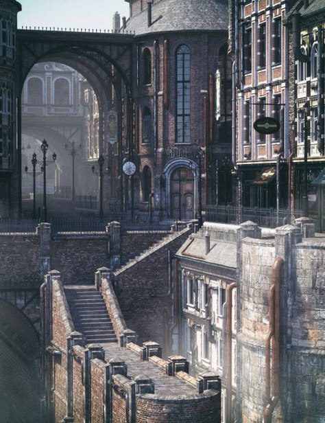 The Streets of Steampunk | 3D Architecture for Daz Studio #3dmodel #dazstudio Steampunk Building, Steampunk Architecture, Steampunk Games, Steampunk City, Steampunk Aesthetic, 3d Architecture, Daz Studio, Architecture Drawing Art, Building Art