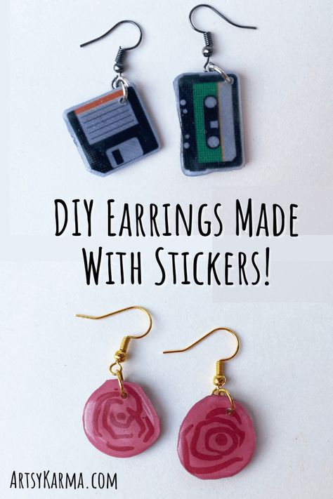 Cool Diy Jewelry Ideas, Beads For Earring Making, How To Make Paper Earrings Diy Jewelry, How To Make Plastic Earrings, How To Diy Earrings, Earring Crafts Diy Jewelry, How To Make Cute Earrings, Diy Clay Beads Bracelet, Book Jewelry Diy