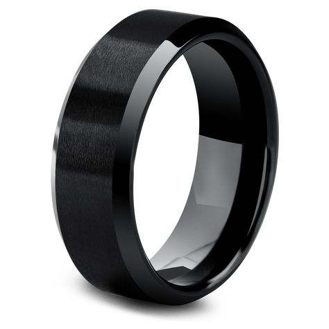 This men’s black wedding band is designed with a matte textured finish and black polished edges. This ring has been crafted out of high-quality tungsten carbide, giving it not only great strength but also comfort. Ring Engraving Available. Specifications Tungsten Carbide Available in Titanium Matte Top Polished Tapered Edges Comfort-Fit Width 8mm High Scratch Resistance Comes with a Ring box Husband Wedding Ring, Men Bands, Wedding Bands Men, Black Wedding Ring, Mens Wedding Bands Black, Ceramic Wedding, Modern Wedding Rings, Ring Engraving, Mens Wedding Bands Tungsten