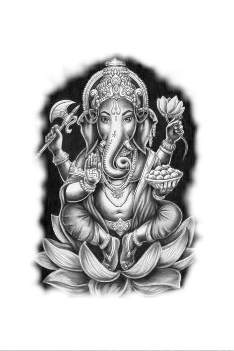 200 Tattoo Ideas, Tattoo Ideas For Women Arm, Ganesha Tattoo Mandala, Ganesh Tattoo Design, Ganesha Tattoo Design, 200 Tattoo, Hindu Tattoos, Ganesh Tattoo, Tattoos For Men And Women