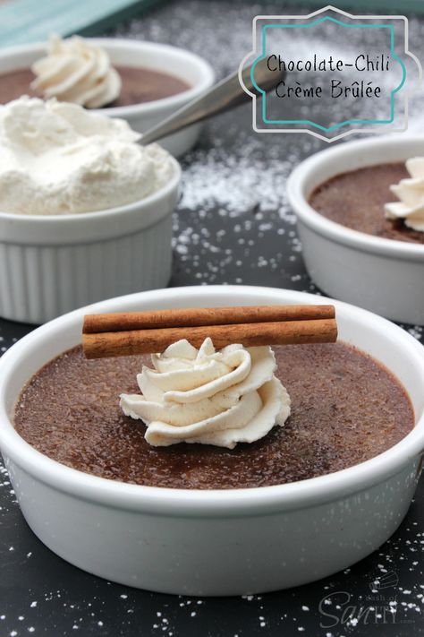 Chocolate-Ancho Chili Creme Brulee Chocolate Chili, Ancho Chili, Classic Desserts, Cannoli, How Sweet Eats, Dessert Recipe, Baklava, Beignets, Healthy Dessert