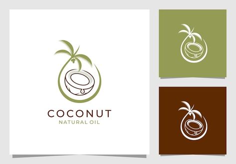 Coconut Oil Logo Design, Coconut Logo Design Branding, Coconut Branding, Coconut Packaging, Coconut Icon, Coconut Logo, Coconut Design, Coconut Vector, Coco Logo