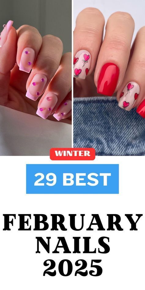 February Nails Ideas Almond Shape, Easy February Nails, February Gel X Nails, Almond February Nails, Oval Nails Valentines Day, Valentine's Dip Nails, February French Tip Nails, Valentines Day Nails 2025, Disney Valentine Nails