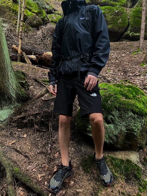 Patagonia the north face  Hiking 
Germany Bad Schandau Men’s Hiking Outfit, Granola Boyfriend, Patagonia Outfit Mens, Ootd Hiking, Hiking Germany, Trekking Outfit, Granola Aesthetic, Nature Outfits, Patagonia Outfit