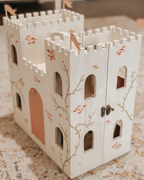 ✨”Life itself is the most wonderful fairytale of all” ✨ Is there anything more magical than a dollhouse? My friends and I each picked up… | Instagram Michaels Wooden Castle, Maileg Castle, Dollhouse Castle, Wooden Toy Castle, Castle Diy, Folk Art Acrylic Paint, Wood Castle, Play Castle, Castle Dollhouse